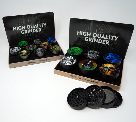 Skull Mix Design 4 Part Zinc Alloy Premium Herb Grinder