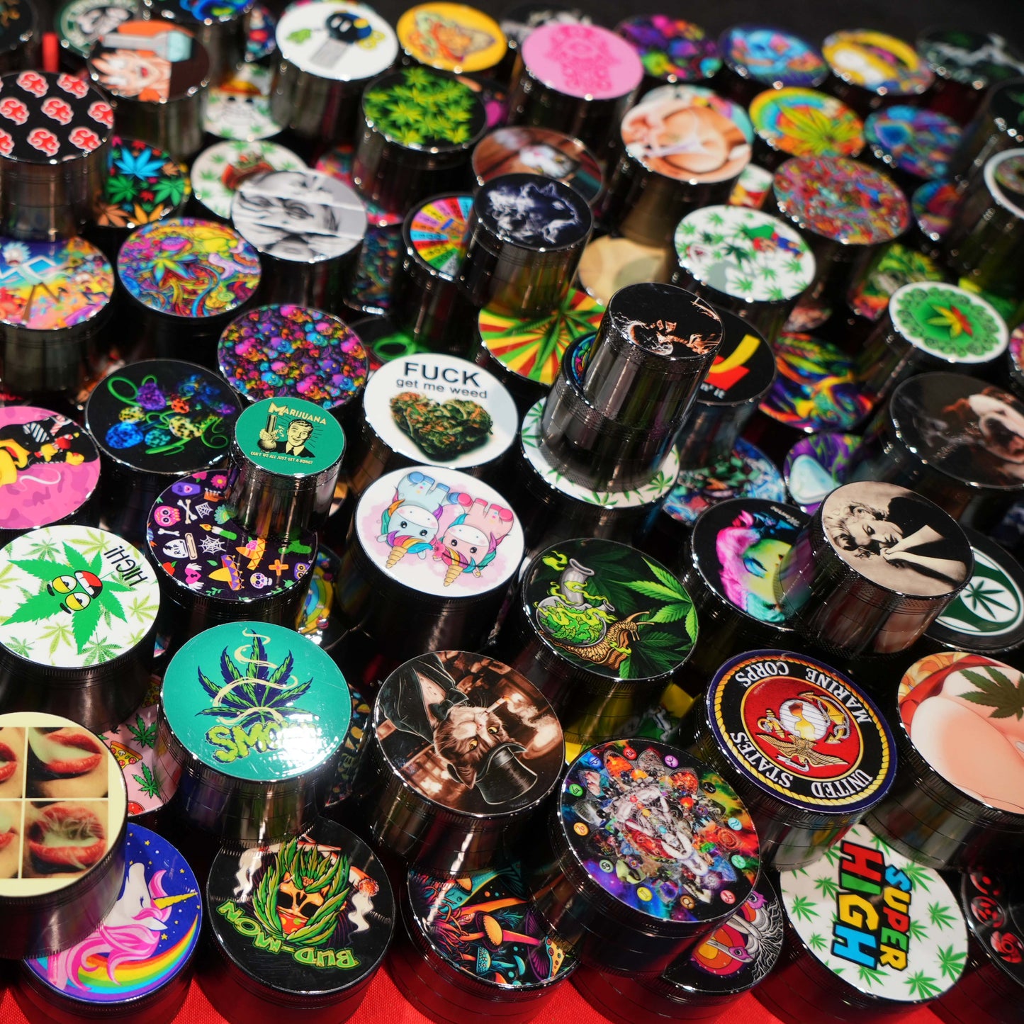 10 Count - Own Design 4 Part Zinc Alloy Premium Herb Grinder