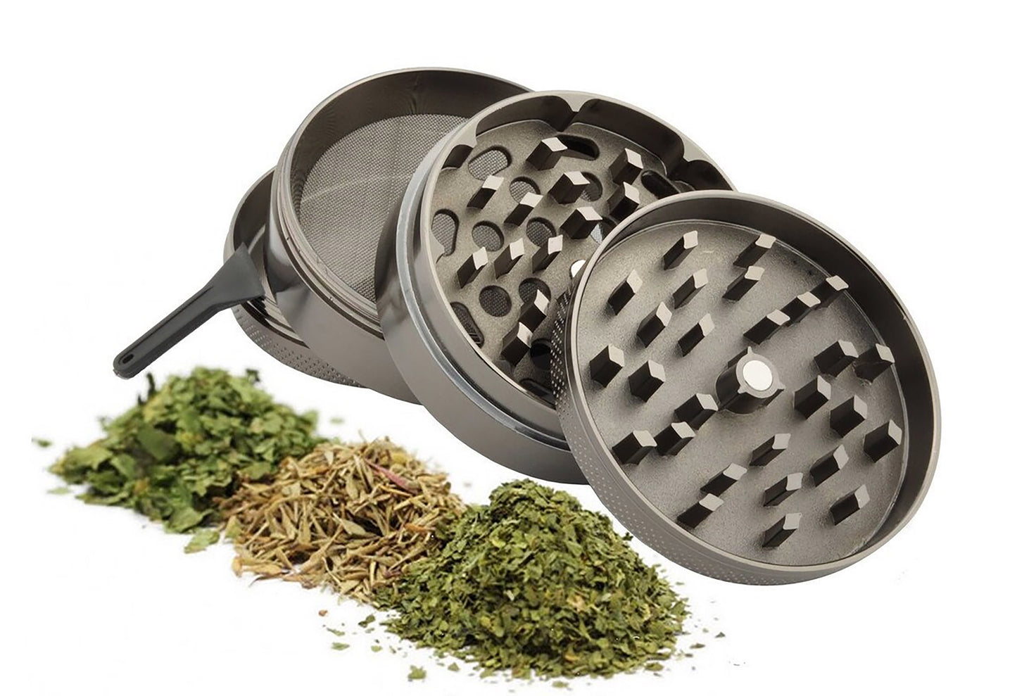 420 Fiber Lasered Design 63mm Large 4 Part Zinc Alloy Premium Herb Grinder