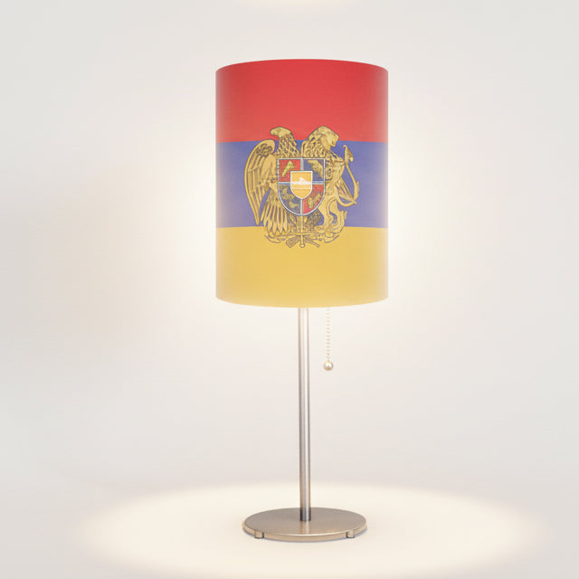 Armenian Flag Designed Lampshade With Metal Base