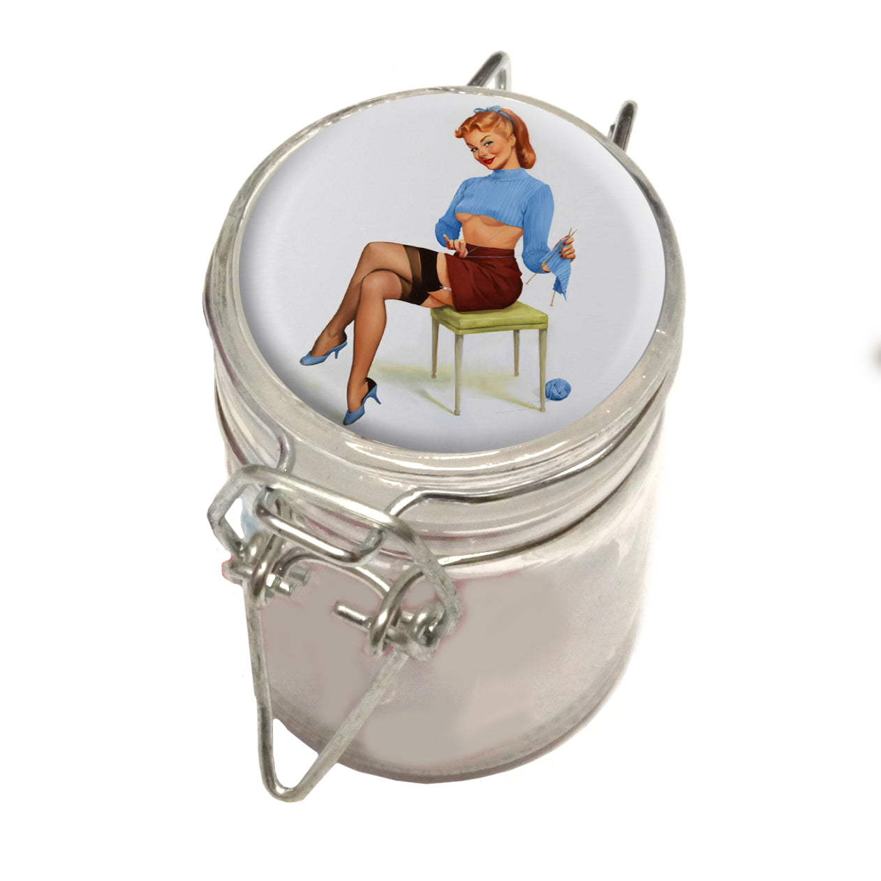75ml Locking Glass Jar Container With Design #LJ-049