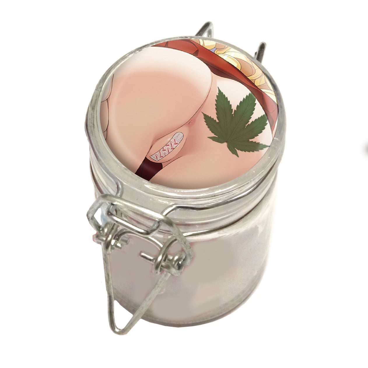 75ml Locking Glass Jar Container With Design #LJ-063