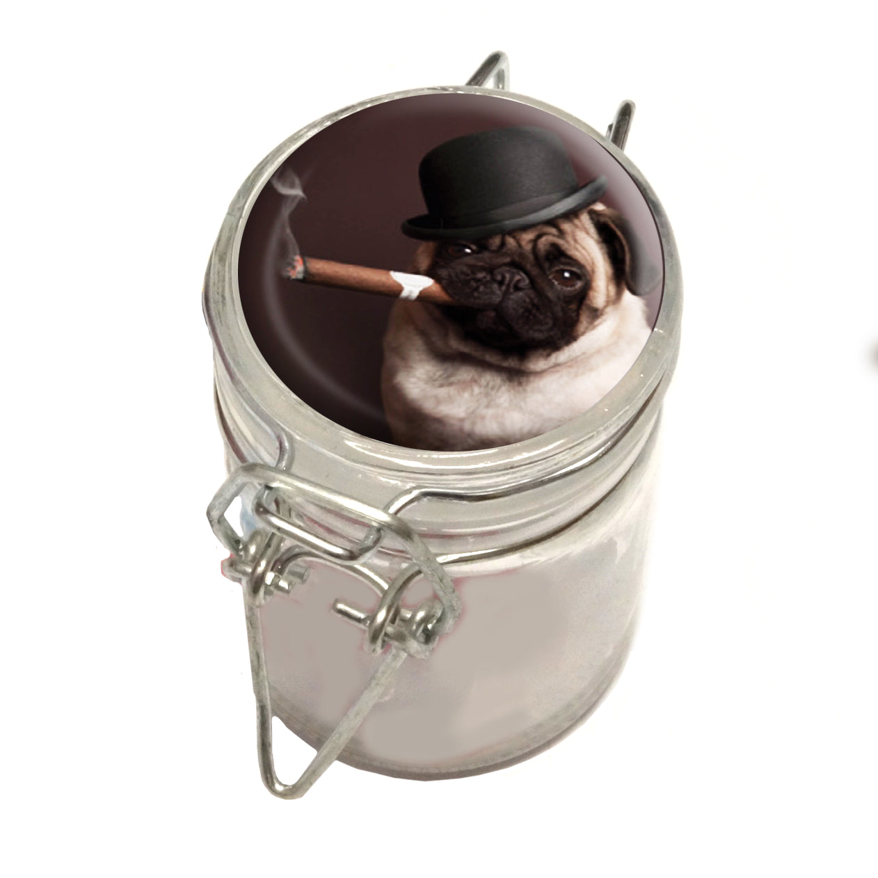 75ml Locking Glass Jar Container With Design #LJ-067