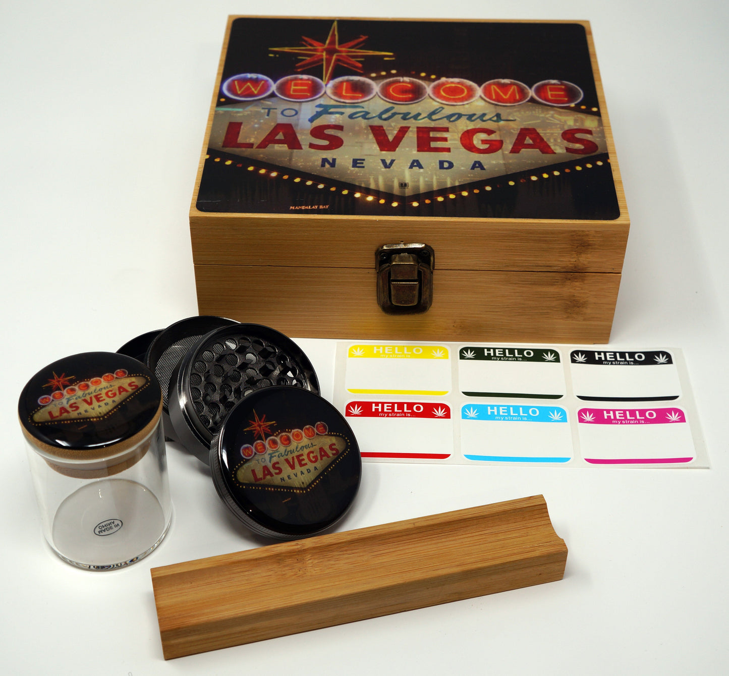 Bamboo Stash Box With Design # BB-012