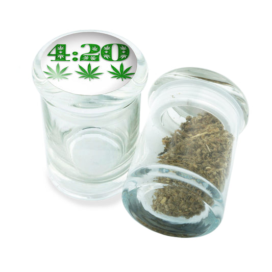 PopTop Glass Container With Design #PJJ-001