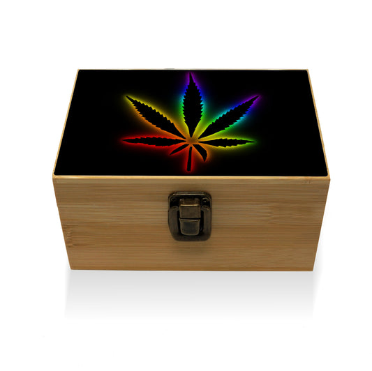 Bamboo Stash Box With Design # BB-017