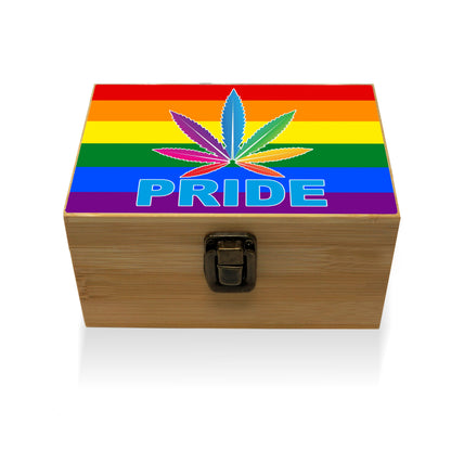 Bamboo Stash Box With Design # BB-019