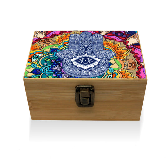 Bamboo Stash Box With Design # BB-033