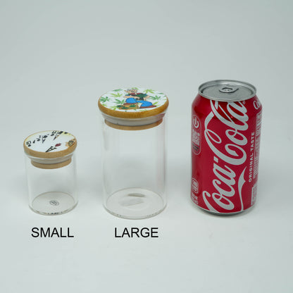 100 Count - Own Design  Bamboo Lid Glass Jar