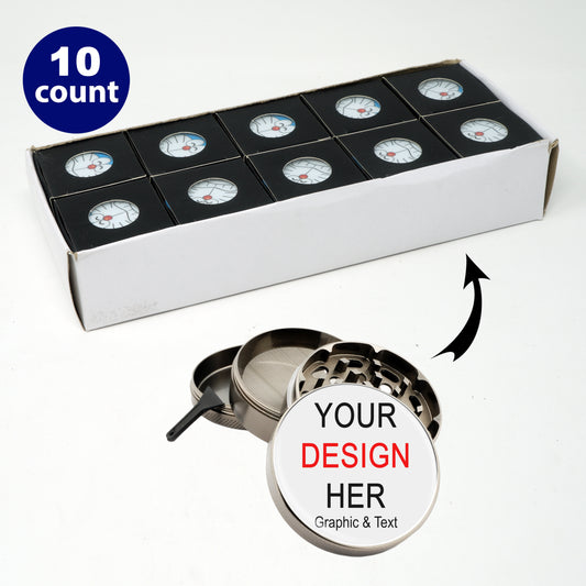 10 Count - Own Design  4 Part Zinc Alloy Premium Herb Grinder