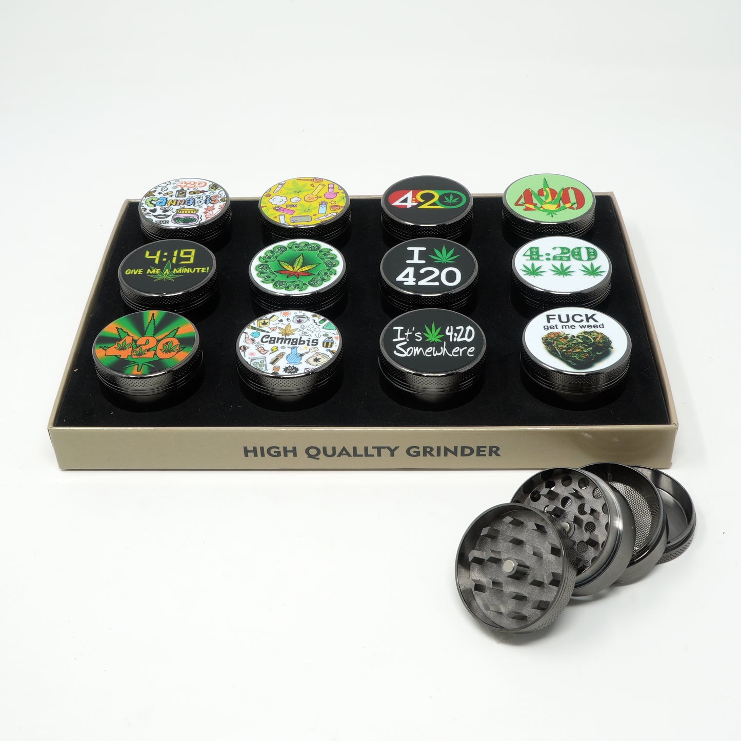 420 Mix Design 4 Part Zinc Alloy Premium Herb Grinder