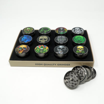 Skull Mix Design 4 Part Zinc Alloy Premium Herb Grinder