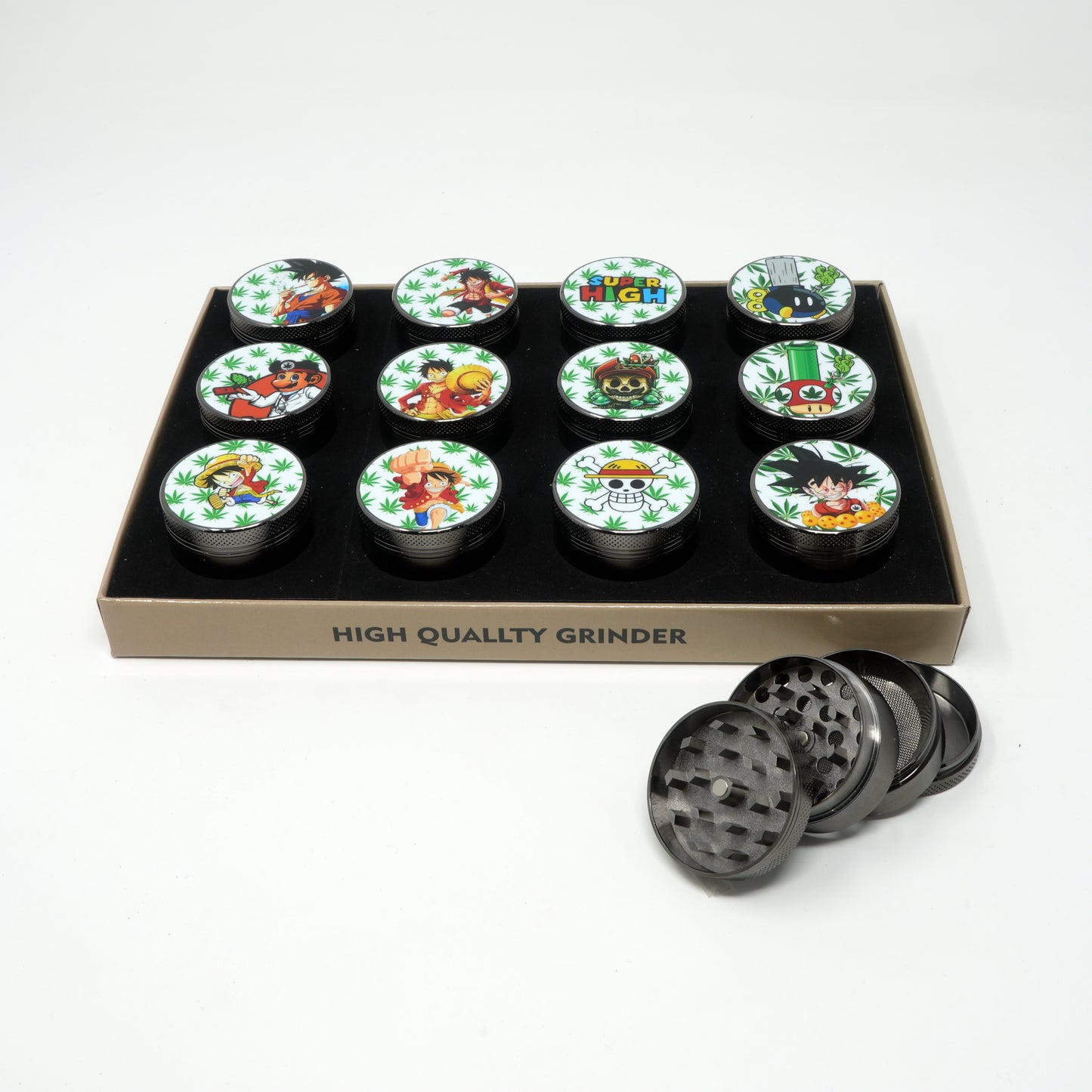 Japanese Anime Mix Design 4 Part Zinc Alloy Premium Herb Grinder