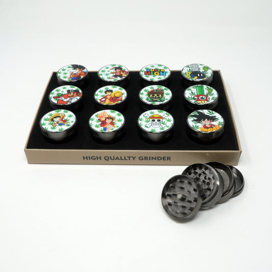 Japanese Anime Mix Design 4 Part Zinc Alloy Premium Herb Grinder