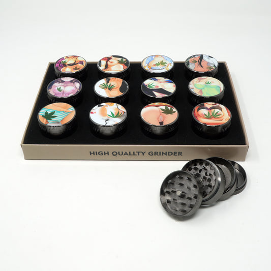 Japanese Anime Girl Mix Design 4 Part Zinc Alloy Premium Herb Grinder