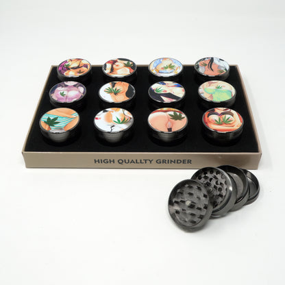 Japanese Anime Girl Mix Design 4 Part Zinc Alloy Premium Herb Grinder