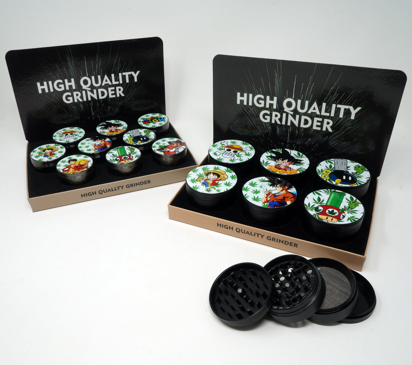 Japanese Anime Mix Design 4 Part Zinc Alloy Premium Herb Grinder