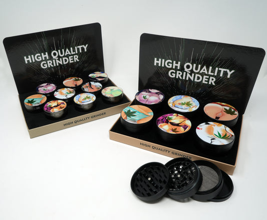 Japanese Anime Girl Mix Design 4 Part Zinc Alloy Premium Herb Grinder