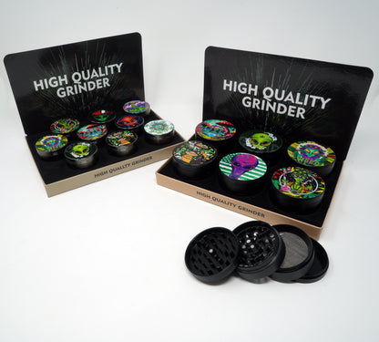Alien Mix Design 4 Part Zinc Alloy Premium Herb Grinder