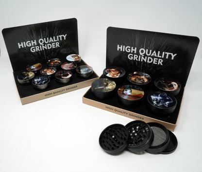 Dog And Cat Girl Mix Design 4 Part Zinc Alloy Premium Herb Grinder