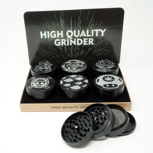 Japanese Anime Fiber Lasered Design 63mm Large 4 Part Zinc Alloy Premium Herb Grinder