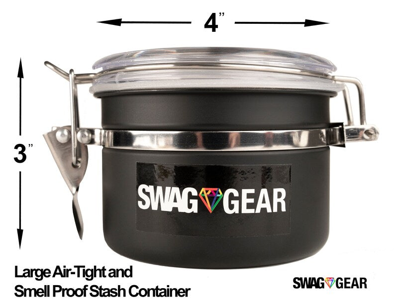 Locking Stash Box Combo - Smell Proof Stash Box Combo - Large Stash Box with Stash Jar Grinder and Rolling Tray Odor Proof