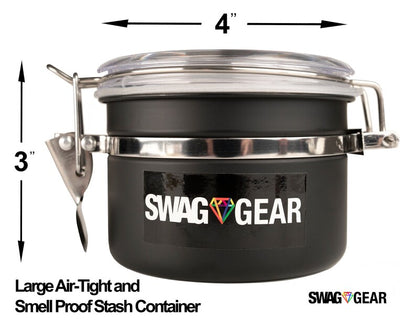 Locking Stash Box Combo - Smell Proof Stash Box Combo - Large Stash Box with Stash Jar Grinder and Rolling Tray Odor Proof