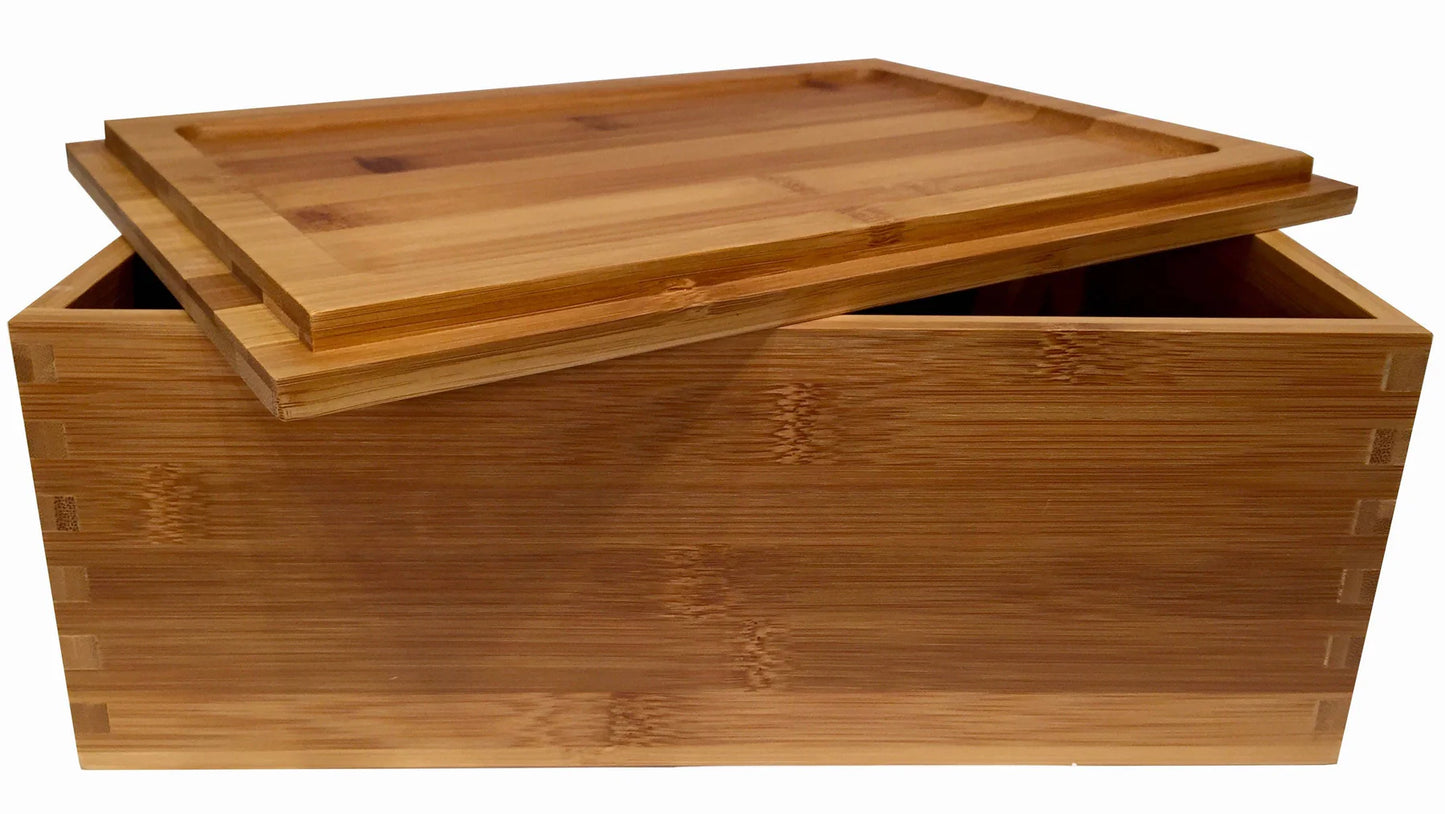 Wooden Stash Box with Rolling Tray - Stash Box with Rolling Tray - Comes with a Magnetic Scraper Large Stash Box Black Stash Box