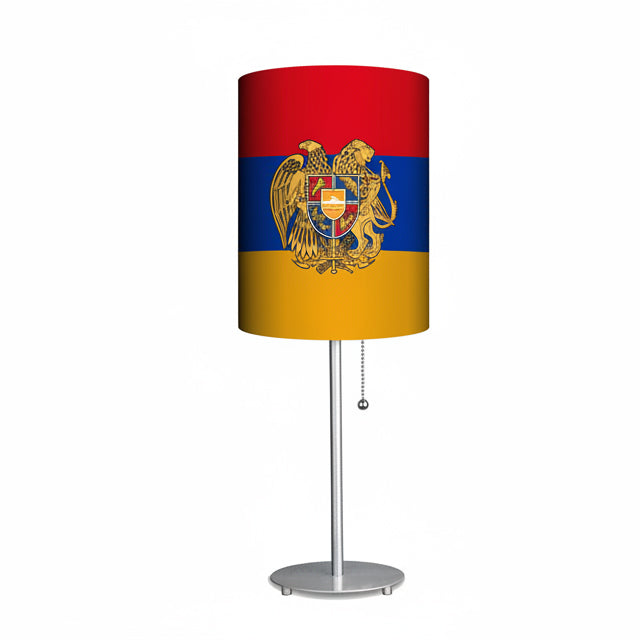 Armenian Flag Designed Lampshade With Metal Base