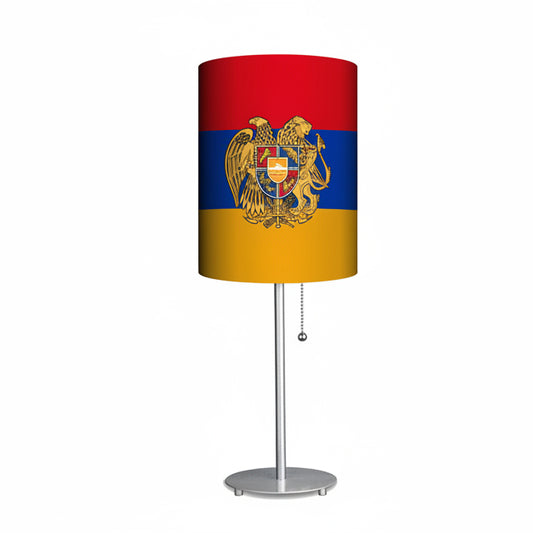 Armenian Flag Designed Lampshade With Metal Base