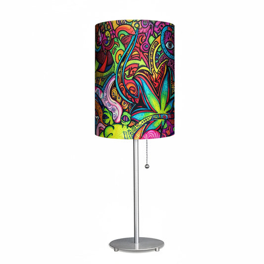 Psychedelic #2  Designed Lampshade With Metal Base