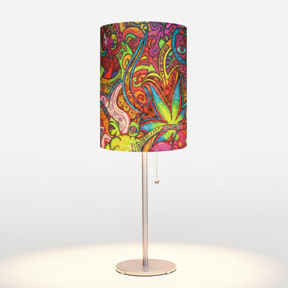 Psychedelic #2  Designed Lampshade With Metal Base