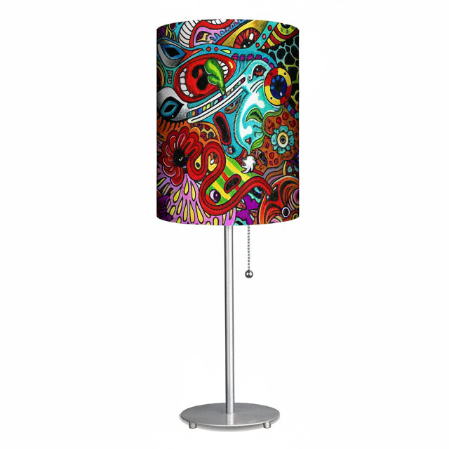 Psychedelic #1  Designed Lampshade With Metal Base