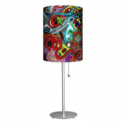 Psychedelic #1  Designed Lampshade With Metal Base