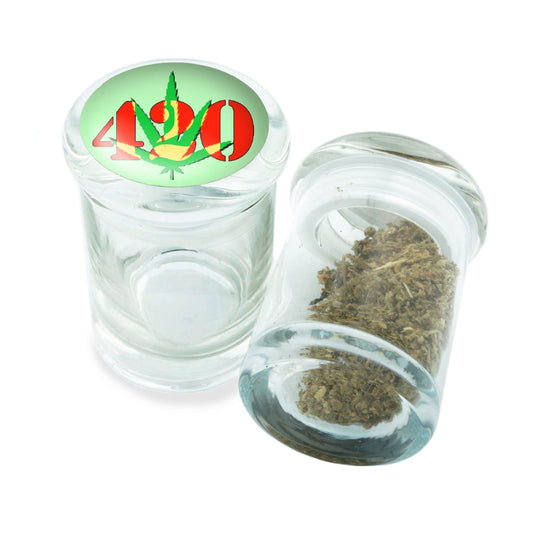 PopTop Glass Container With Design #PJJ-003