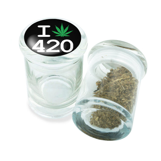PopTop Glass Container With Design #PJJ-006