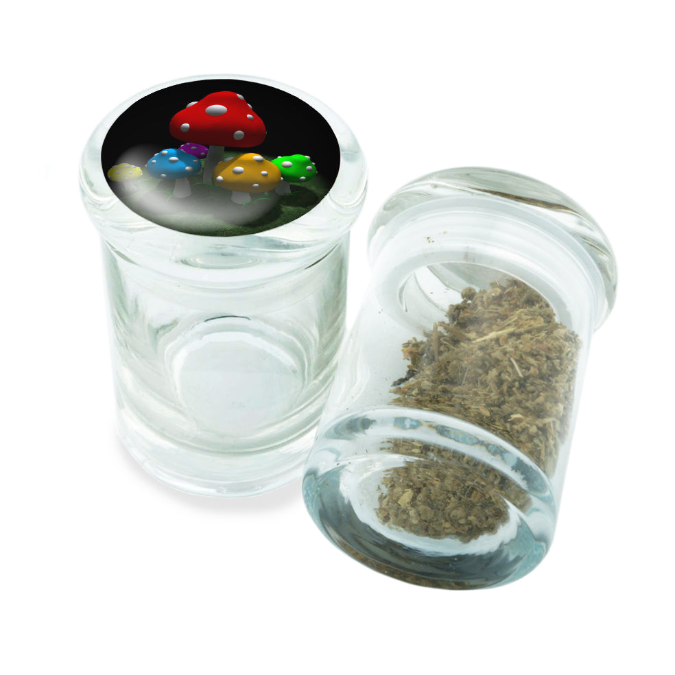 PopTop Glass Container With Design #PJJ-007