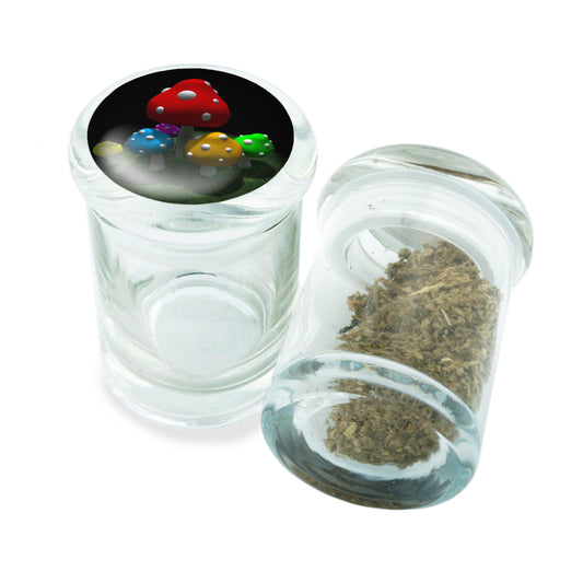 PopTop Glass Container With Design #PJJ-007