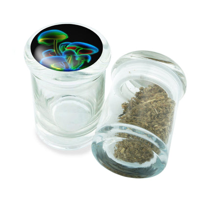 PopTop Glass Container With Design #PJJ-008