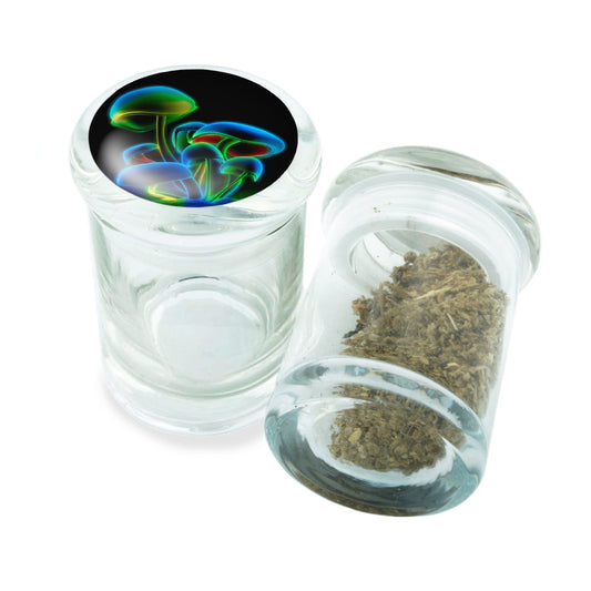 PopTop Glass Container With Design #PJJ-008