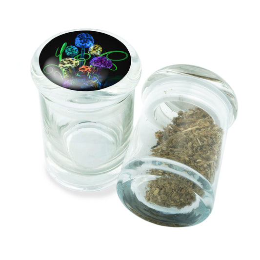 PopTop Glass Container With Design #PJJ-009