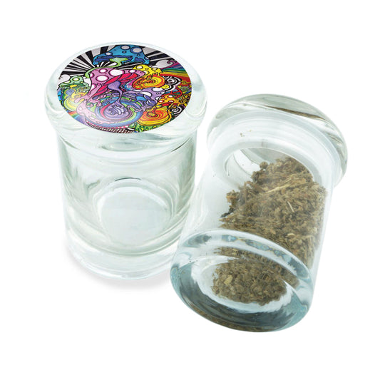 PopTop Glass Container With Design #PJJ-010
