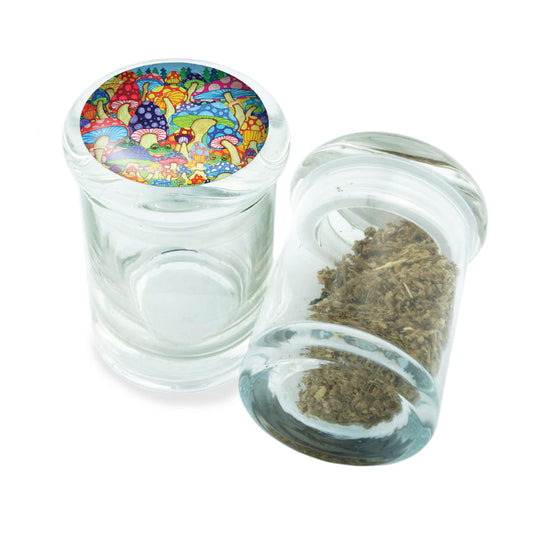 PopTop Glass Container With Design #PJJ-011