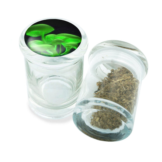 PopTop Glass Container With Design #PJJ-012