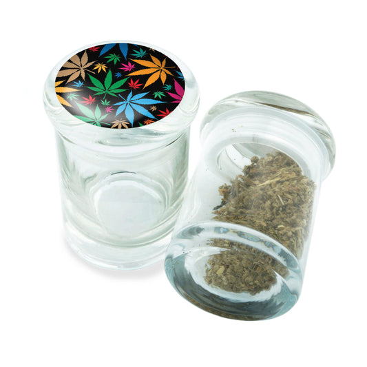 PopTop Glass Container With Design #PJJ-013