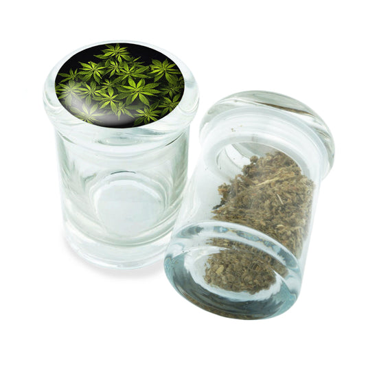 PopTop Glass Container With Design #PJJ-014
