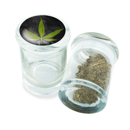 PopTop Glass Container With Design #PJJ-015