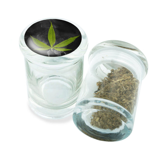 PopTop Glass Container With Design #PJJ-015