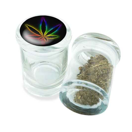 PopTop Glass Container With Design #PJJ-016
