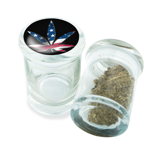 PopTop Glass Container With Design #PJJ-017